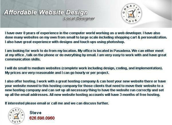 Experienced Website Designer Ready to Work, Great Rates and Local (L.A. Area, Local)