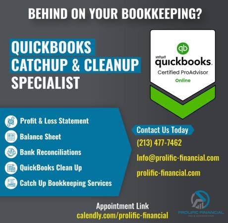 Law Firm BOOKKEEPING QuickBooks CleanUp Bookkeeping for Attorneys (LA - Downtown Los Angeles - Hollywood / West Hollywood areas)
