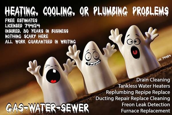 Furnace, Heating, Heater, AC, Plumbing, and Drain Cleaning Repair – Free Estimates (HVAC, AC Repair, Furnace, A/C, Plumbing)