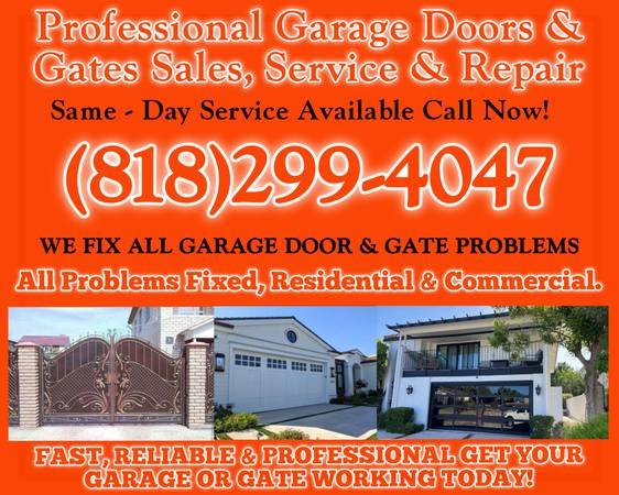 Garage Door Repair and Gate Repair, LA County 818-299-4047 (LA County, Redondo and Manhattan Beach, Torrance)